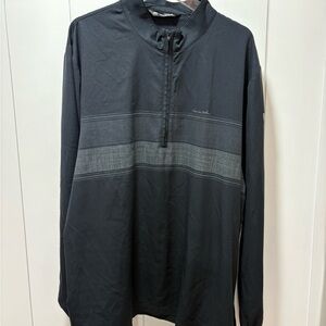 Travis Mathew LIGHTWEIGHT QUICK DRY 1/4 ZIP PULLOVER CHEST STRIPE Black XXXL